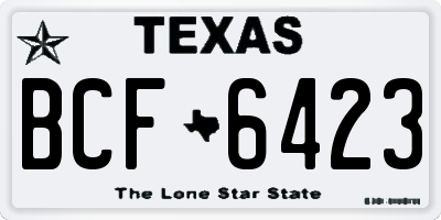 TX license plate BCF6423