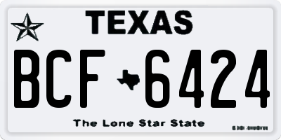 TX license plate BCF6424