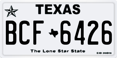 TX license plate BCF6426