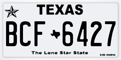 TX license plate BCF6427