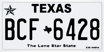 TX license plate BCF6428