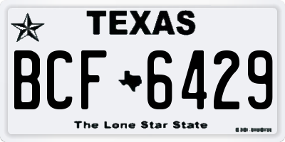 TX license plate BCF6429