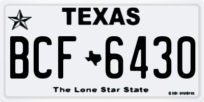 TX license plate BCF6430