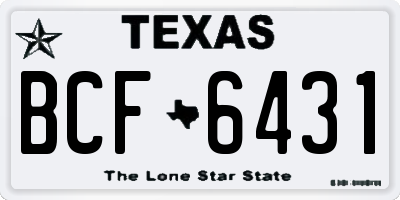 TX license plate BCF6431