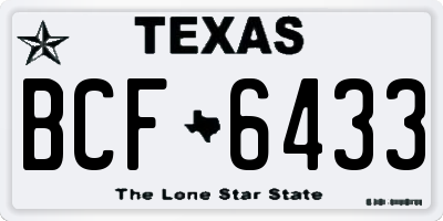 TX license plate BCF6433