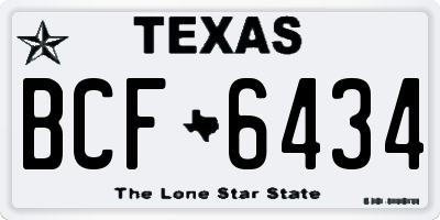TX license plate BCF6434