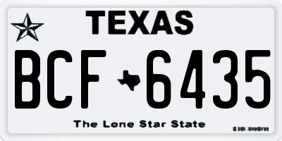 TX license plate BCF6435