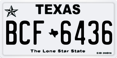 TX license plate BCF6436