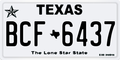 TX license plate BCF6437