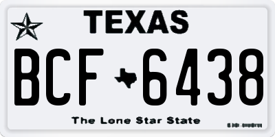 TX license plate BCF6438