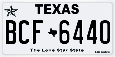 TX license plate BCF6440