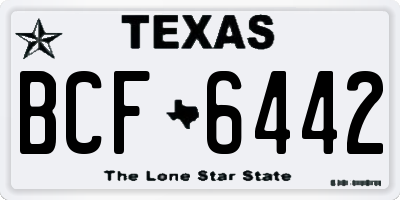 TX license plate BCF6442