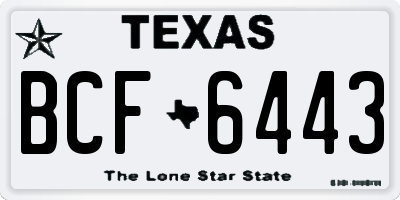TX license plate BCF6443