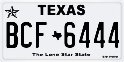 TX license plate BCF6444