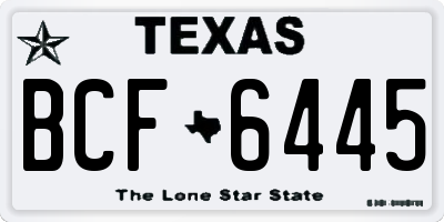 TX license plate BCF6445
