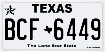 TX license plate BCF6449