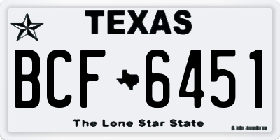 TX license plate BCF6451