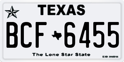 TX license plate BCF6455