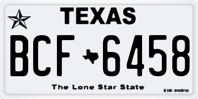 TX license plate BCF6458