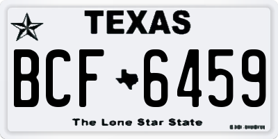 TX license plate BCF6459
