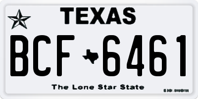 TX license plate BCF6461