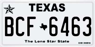 TX license plate BCF6463