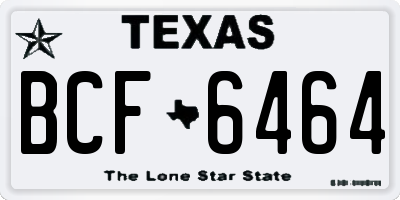 TX license plate BCF6464