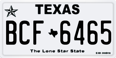 TX license plate BCF6465