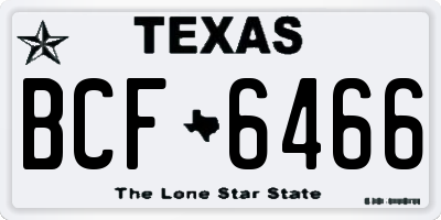 TX license plate BCF6466