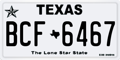 TX license plate BCF6467