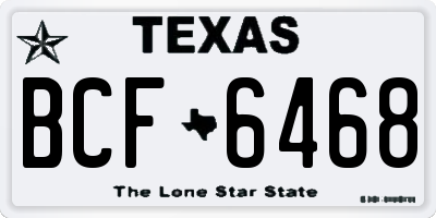 TX license plate BCF6468