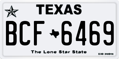TX license plate BCF6469