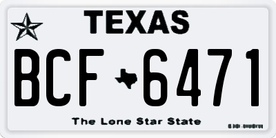 TX license plate BCF6471