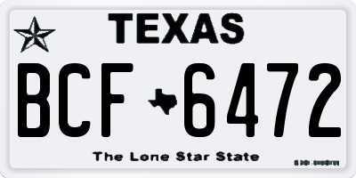 TX license plate BCF6472