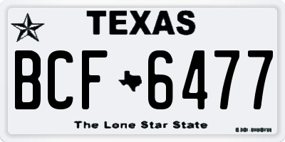 TX license plate BCF6477