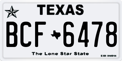 TX license plate BCF6478