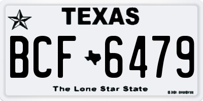 TX license plate BCF6479