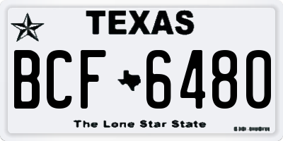 TX license plate BCF6480
