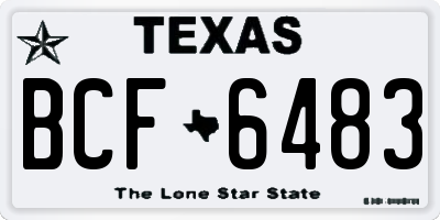 TX license plate BCF6483