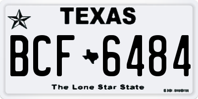 TX license plate BCF6484