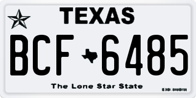 TX license plate BCF6485