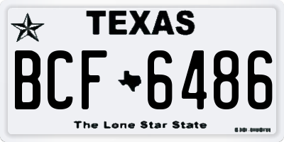 TX license plate BCF6486