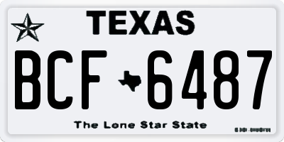 TX license plate BCF6487