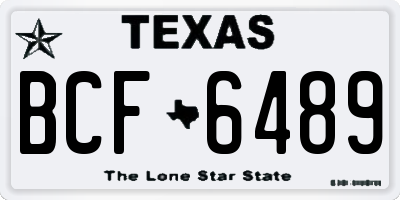 TX license plate BCF6489