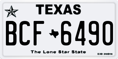 TX license plate BCF6490