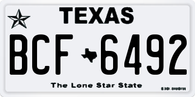 TX license plate BCF6492
