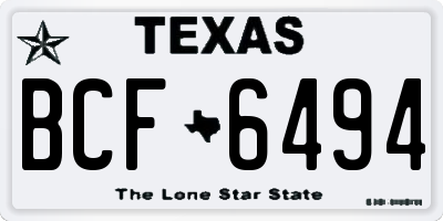TX license plate BCF6494