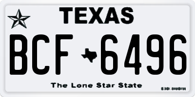 TX license plate BCF6496