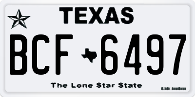 TX license plate BCF6497