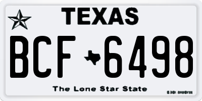 TX license plate BCF6498
